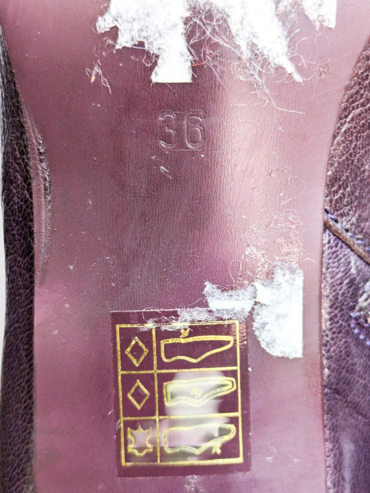 Vintage plum leather boots (90s)