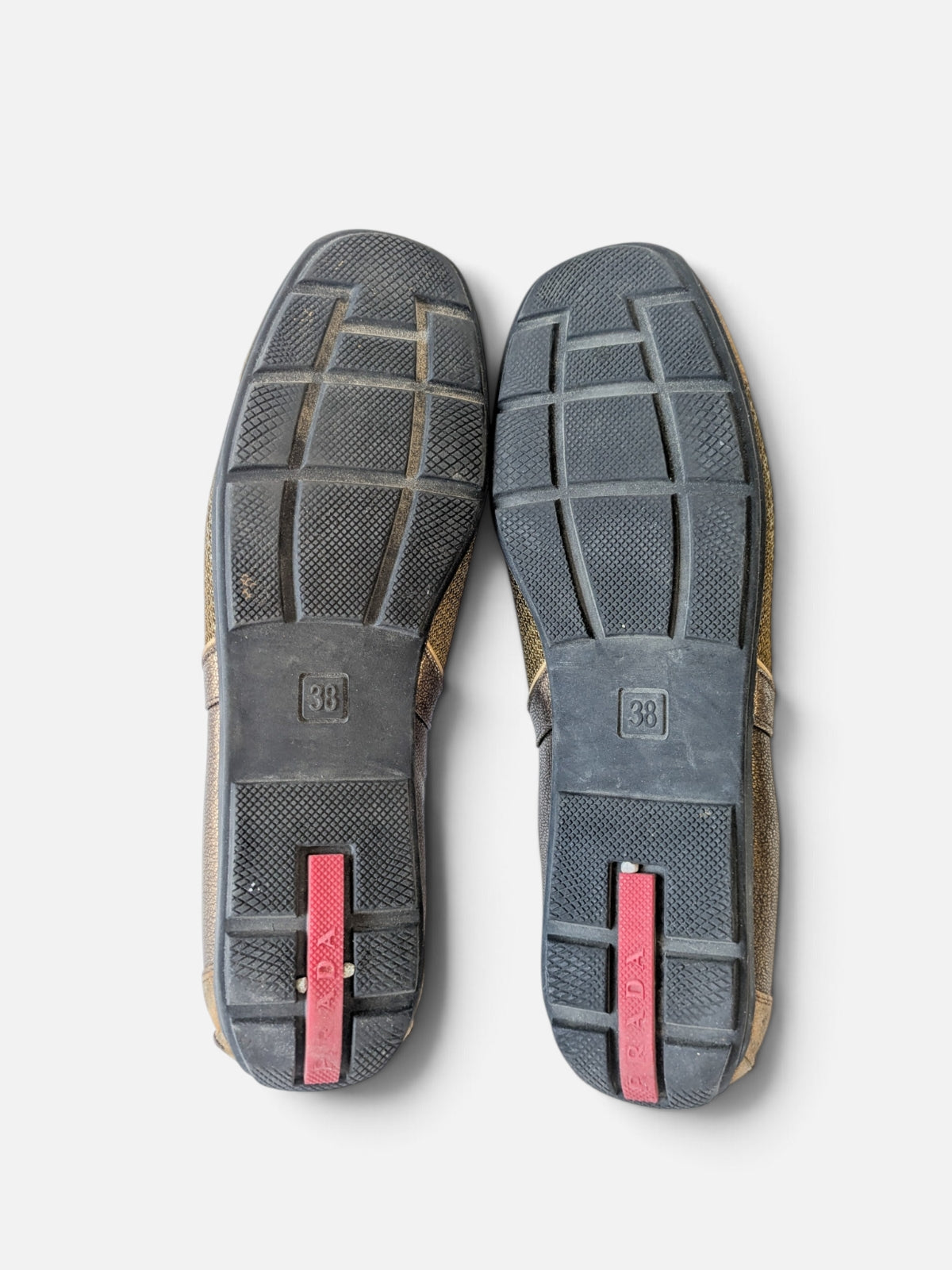 Prada metallic bronze slip-on ballerinas (1990s)