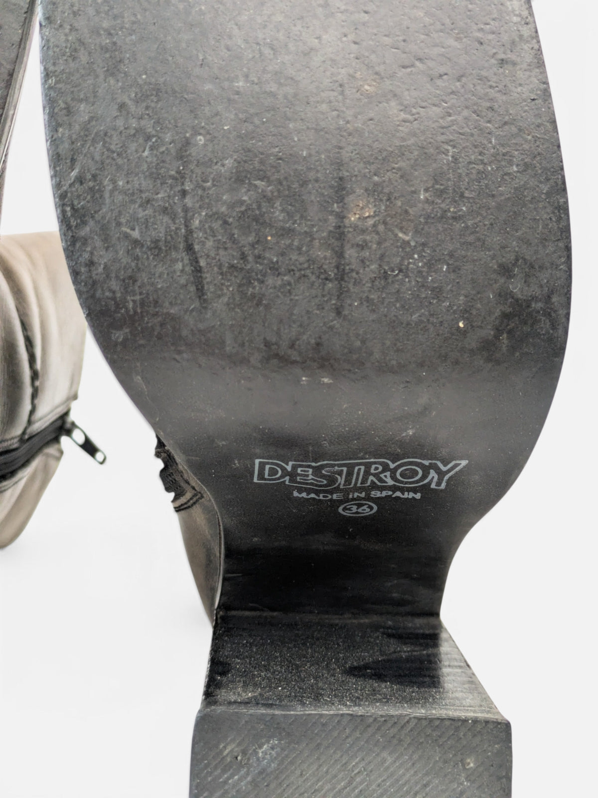 Destroy Distressed Leather Mid-Calf Boots (1990s)