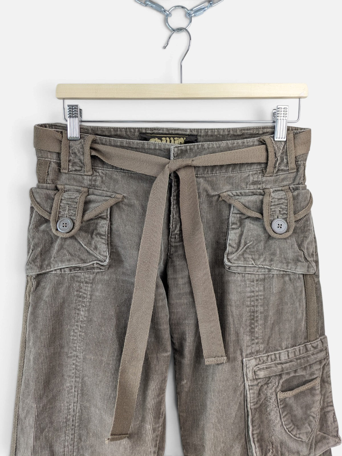 Low waist corduroy cargo trousers (2000s)