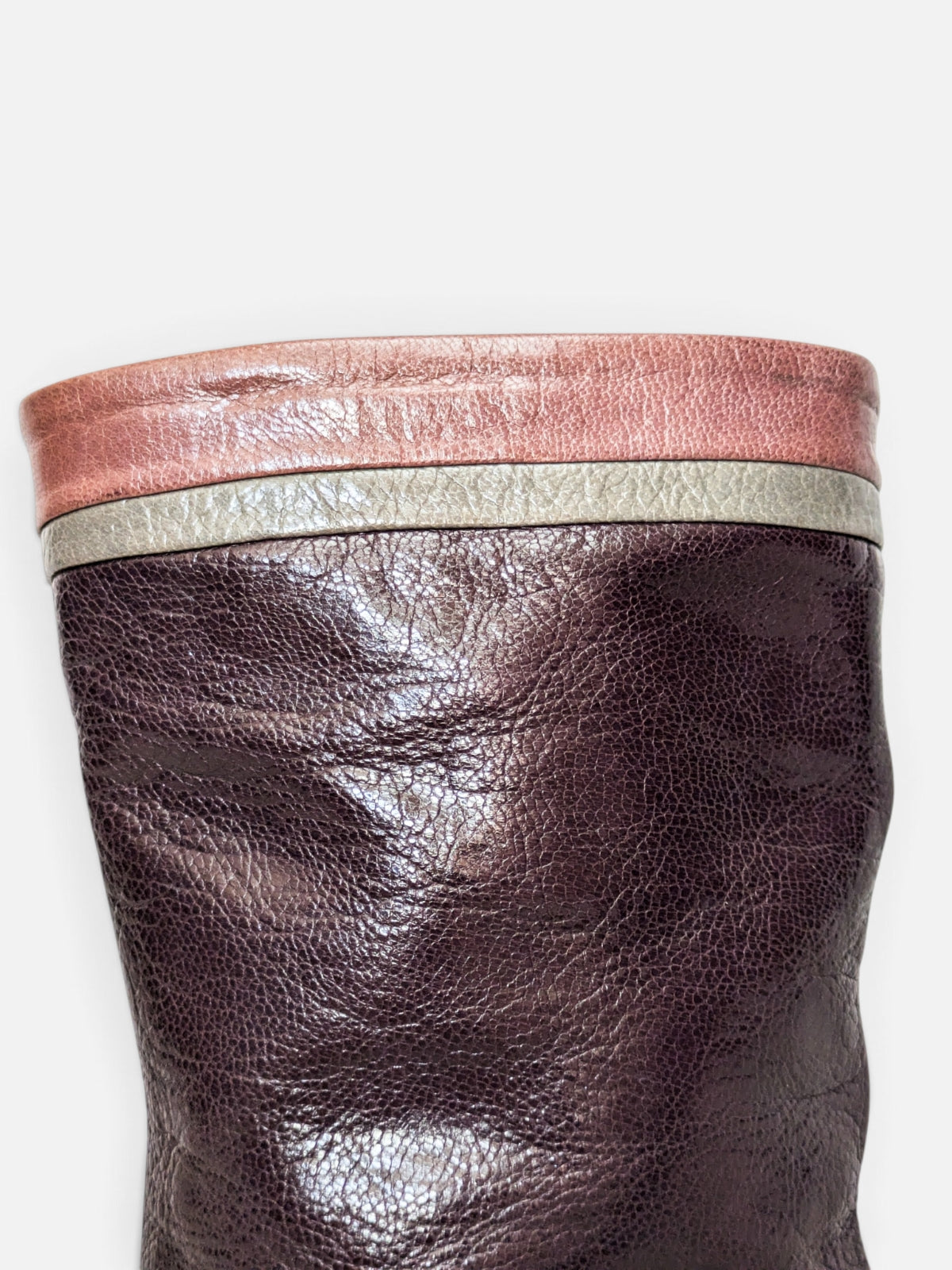 Vintage plum leather boots (90s)