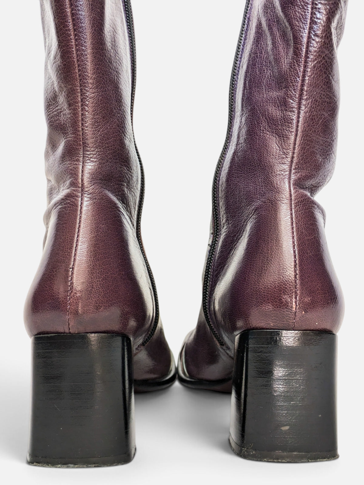 Vintage plum leather boots (90s)