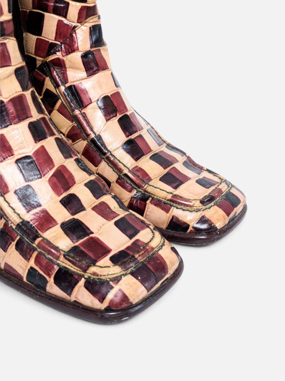 Anna Sui checkered leather boots (90s)