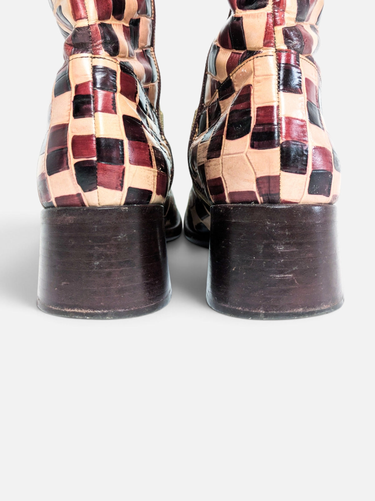 Anna Sui checkered leather boots (90s)