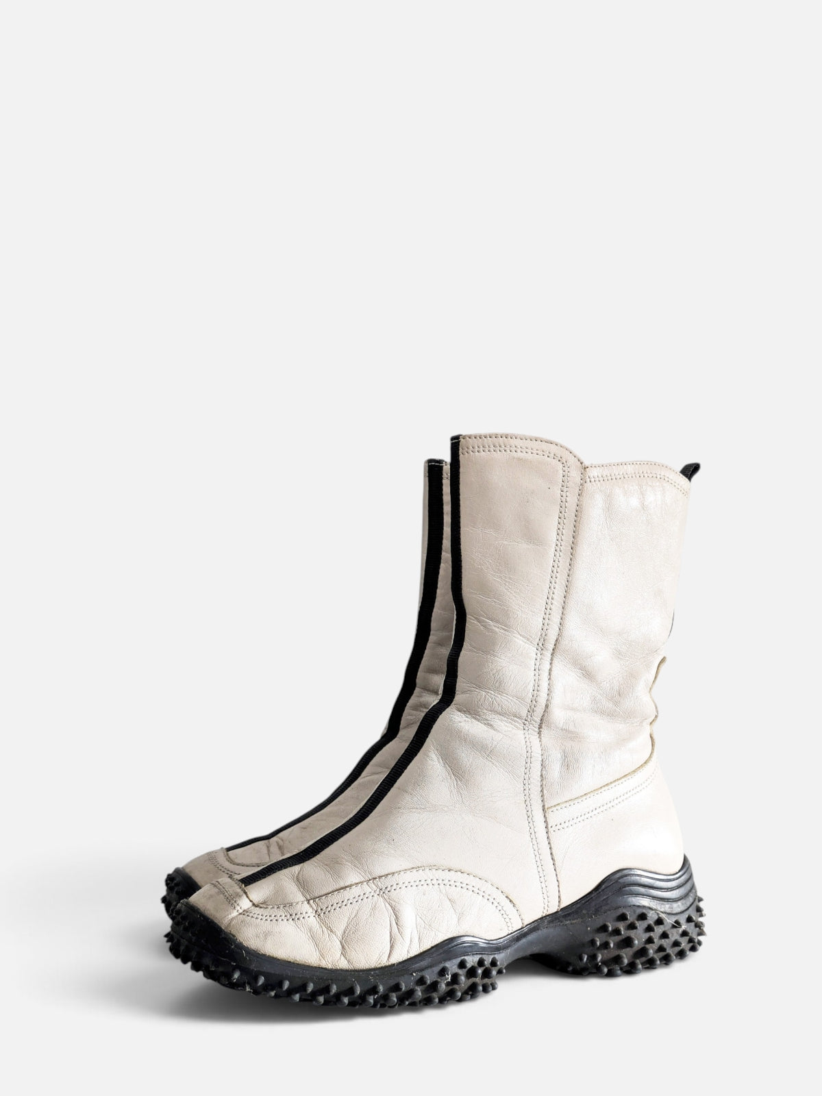 Vintage leather boots with bubble sole (90s)