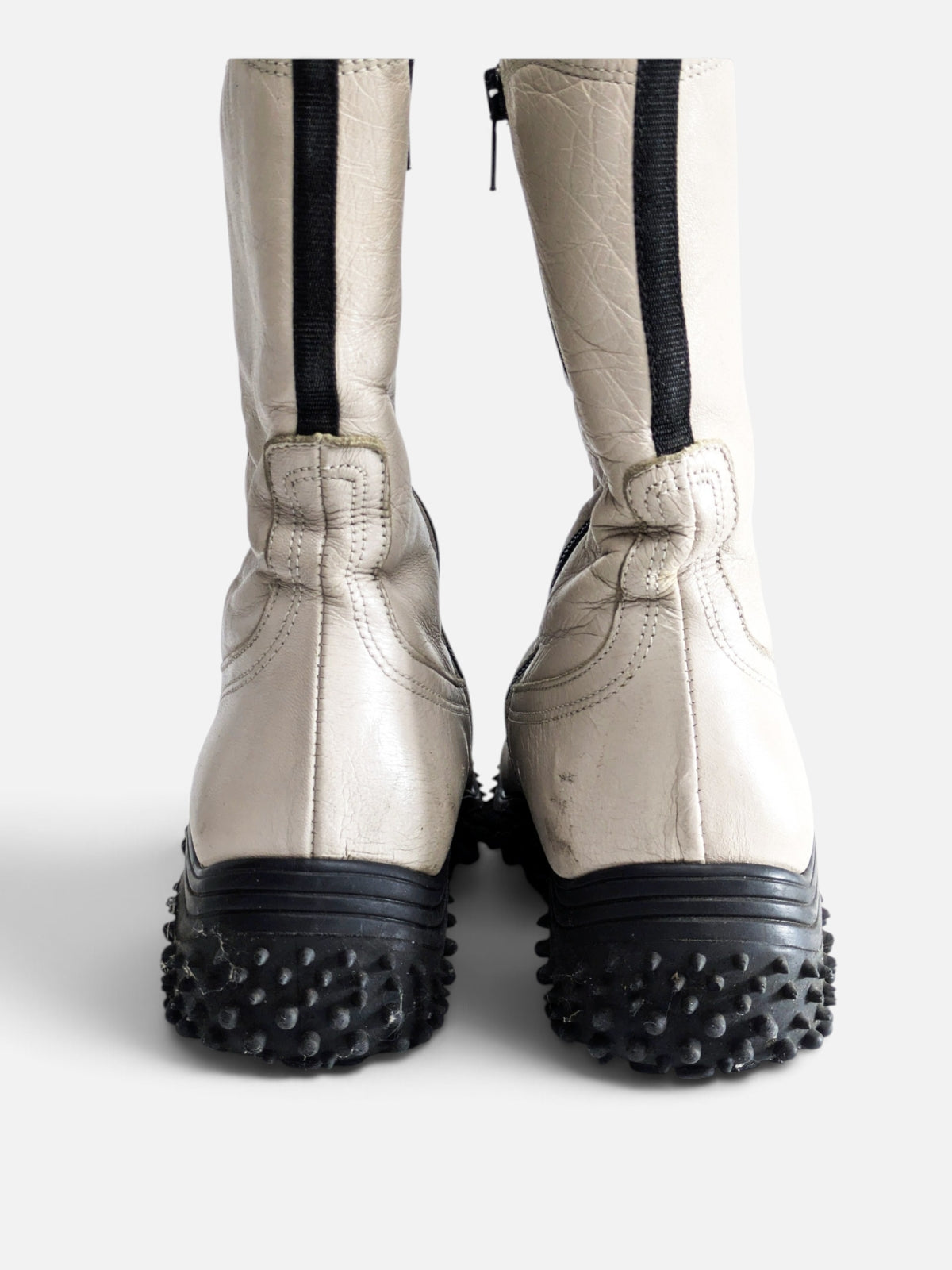 Vintage leather boots with bubble sole (90s)
