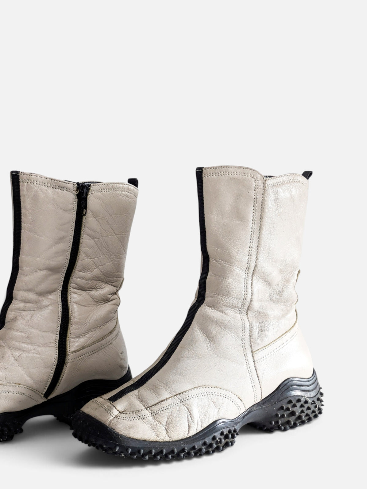 Vintage leather boots with bubble sole (90s)
