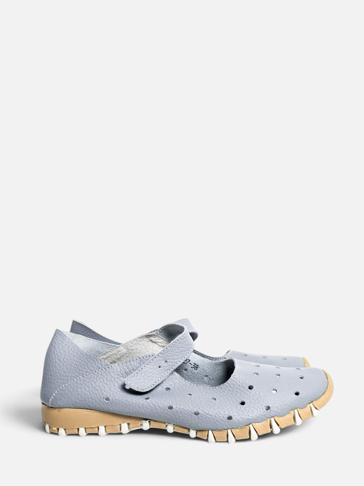 Vintage grey leather perforated Mary Jane (2000s)