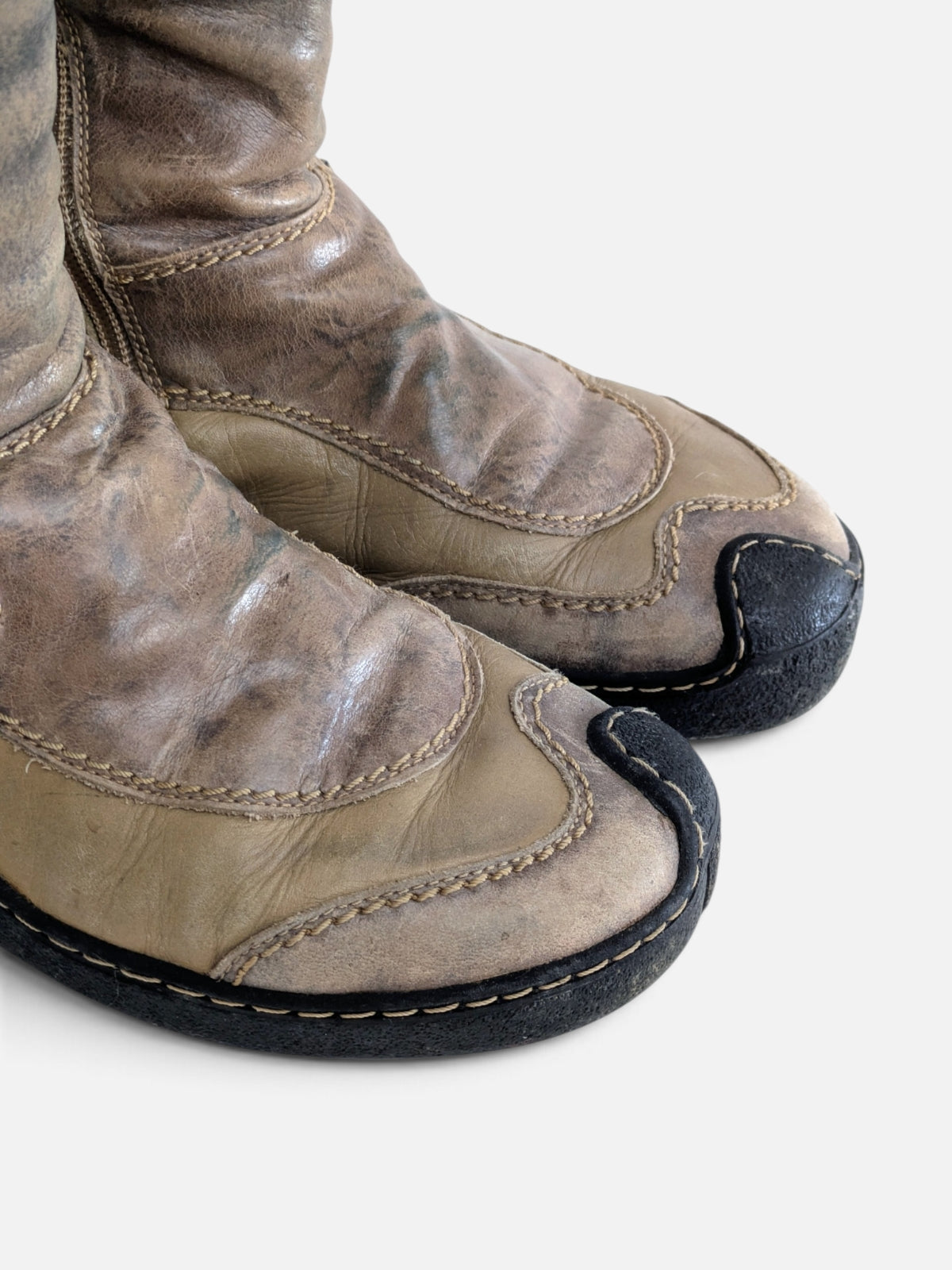 Vintage cyber multi-strap leather boots (2000s)