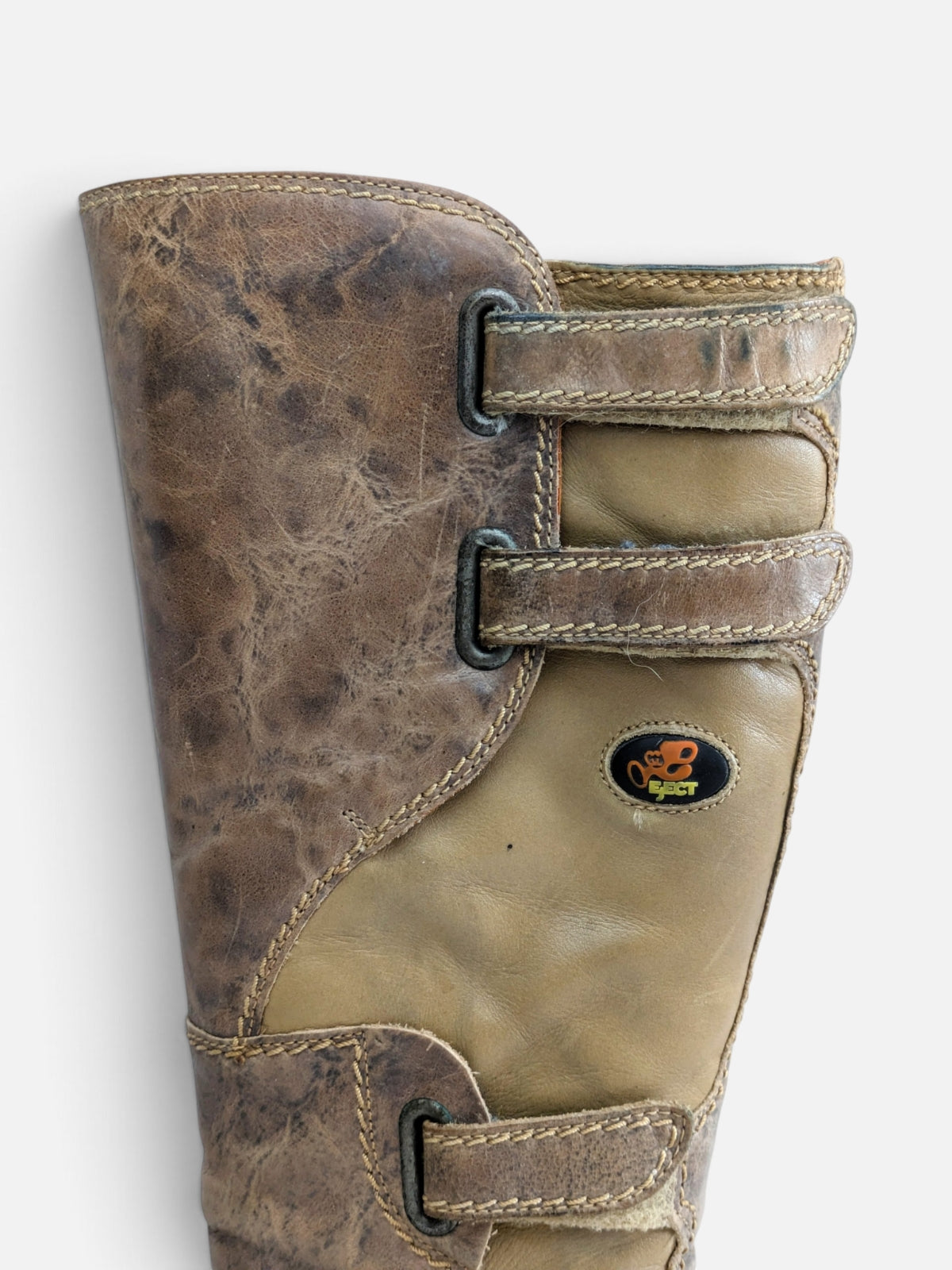 Vintage cyber multi-strap leather boots (2000s)