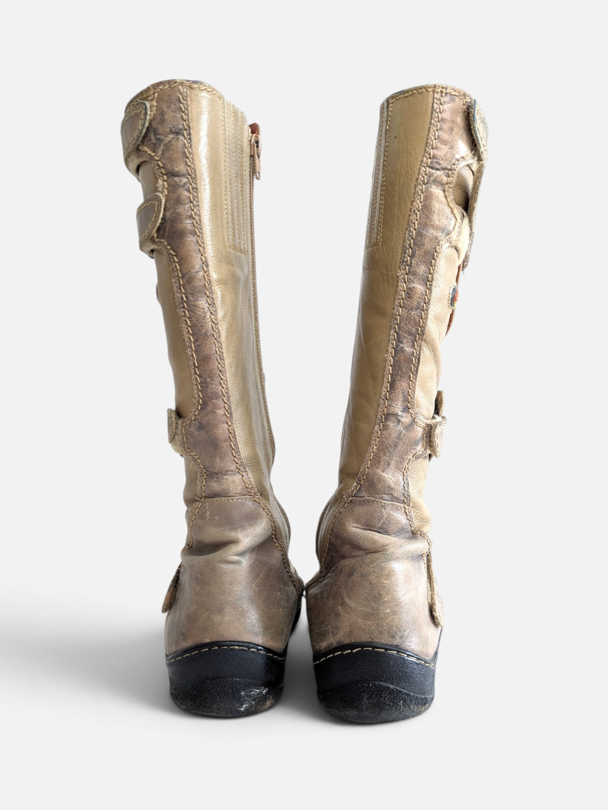 Vintage cyber multi-strap leather boots (2000s)