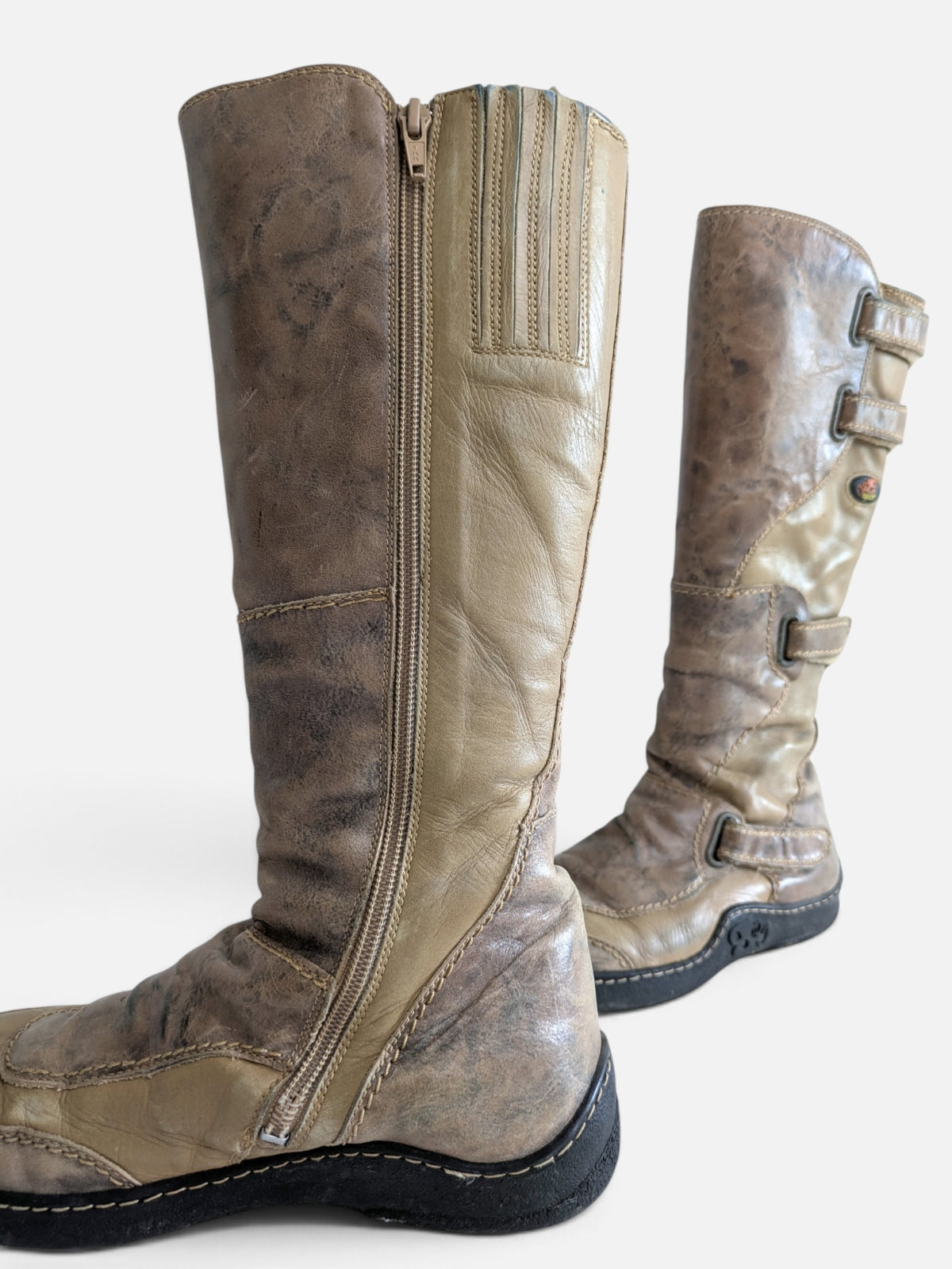 Vintage cyber multi-strap leather boots (2000s)