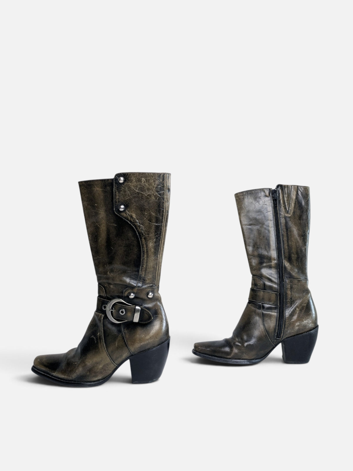 Vintage western/ biker leather boots (2000s)