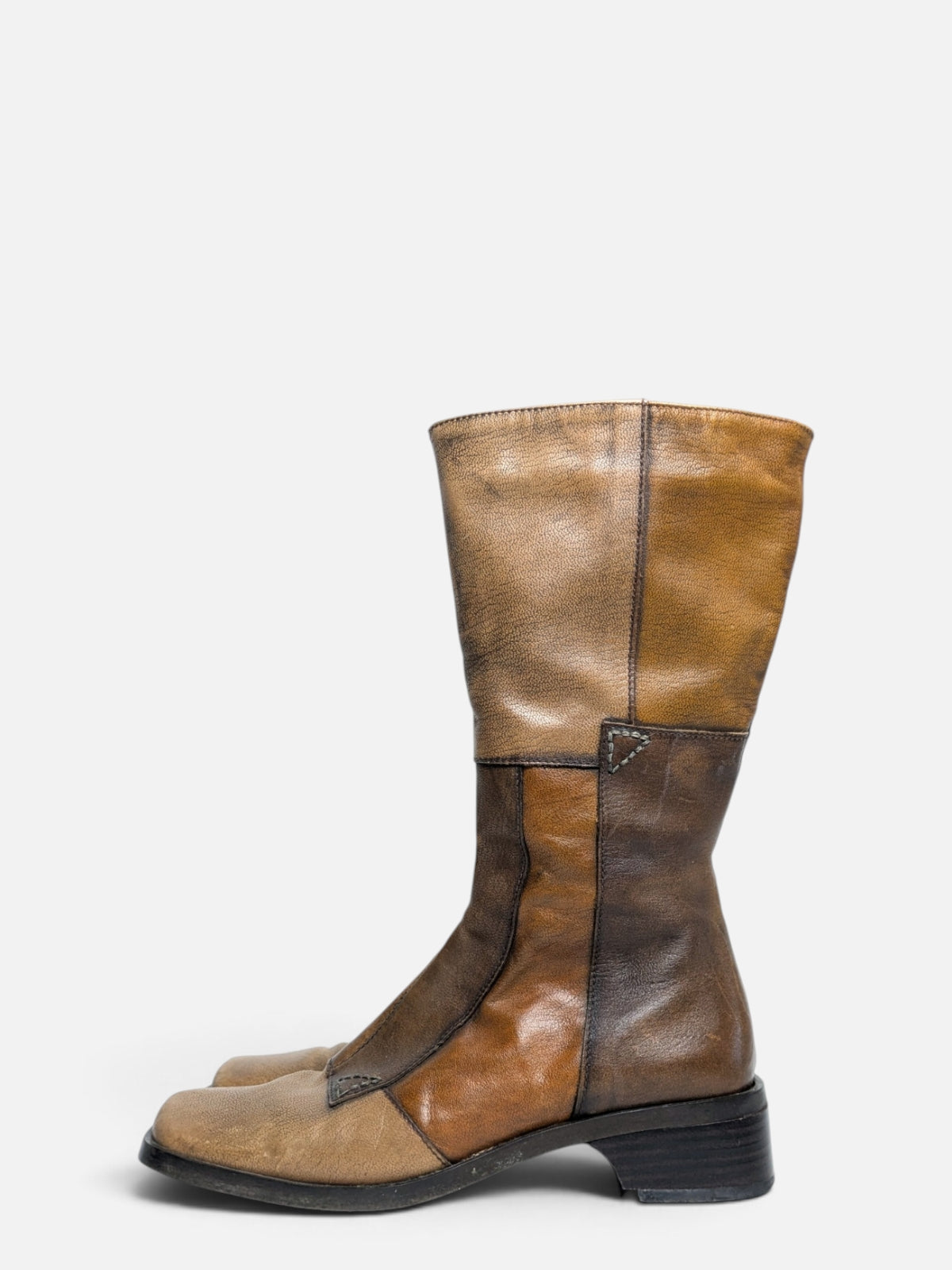 Vintage patchwork leather boots (90s)