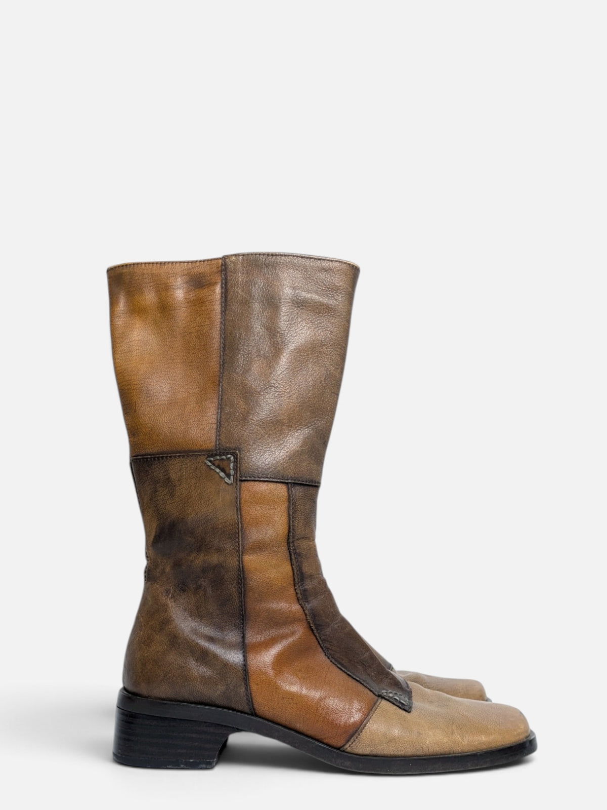 Vintage patchwork leather boots (90s)