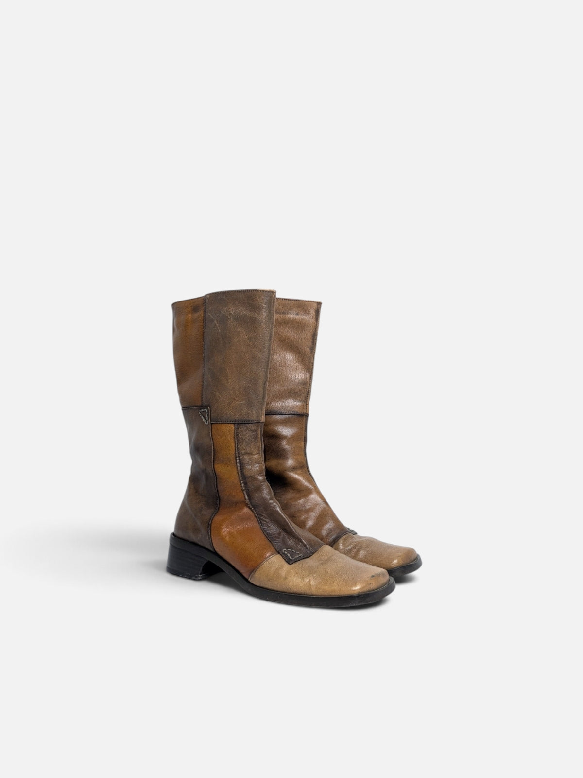 Vintage patchwork leather boots (90s)