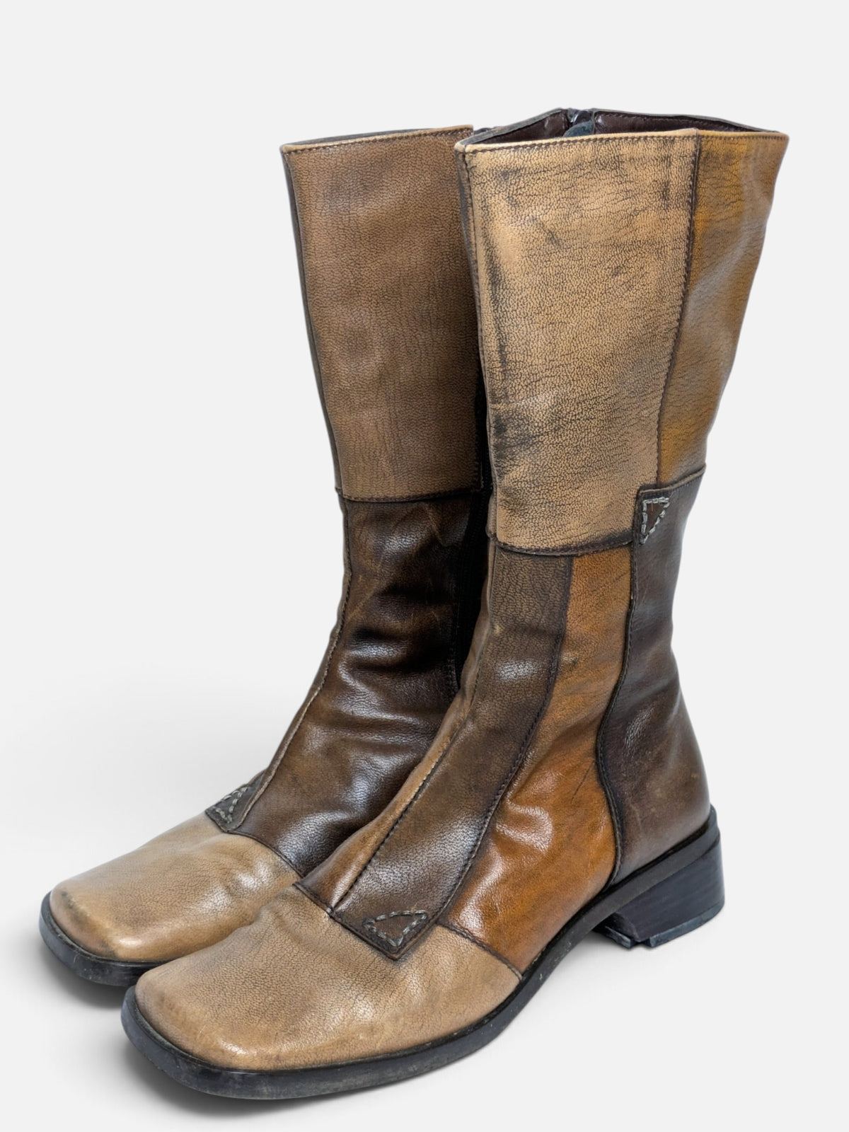 Vintage patchwork leather boots (90s)