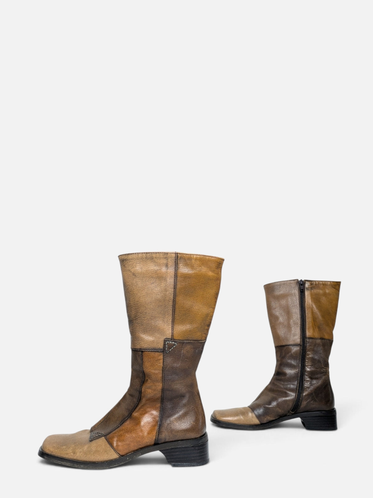 Vintage patchwork leather boots (90s)