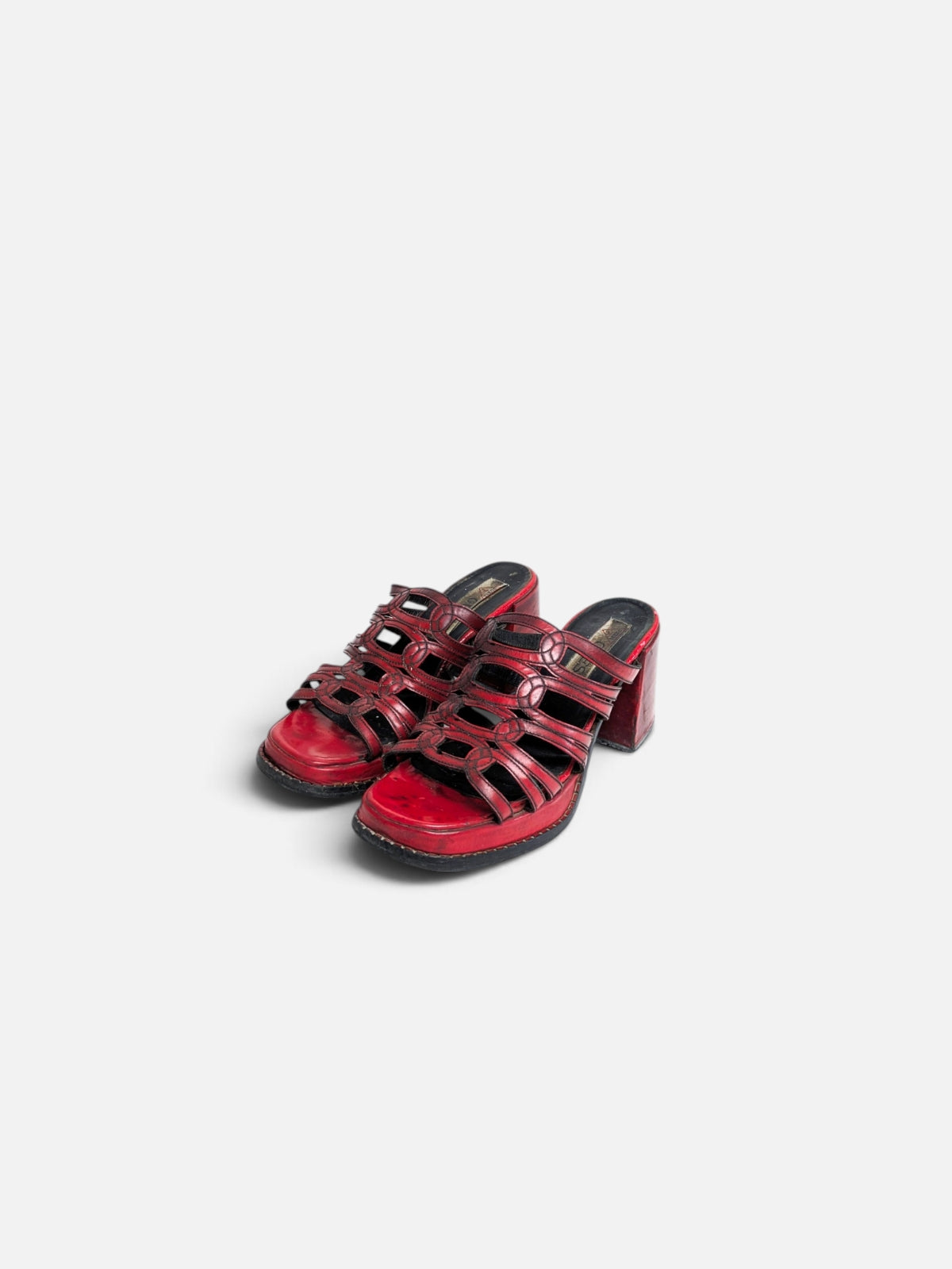 Guess block heel leather sandals (90s)