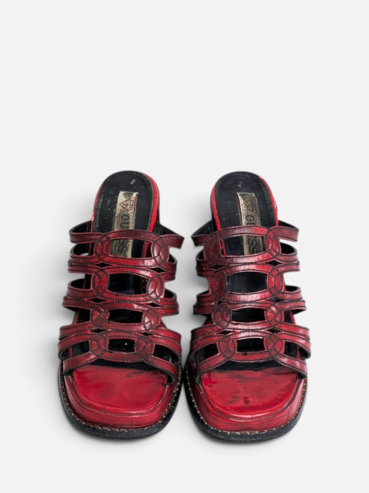 Guess block heel leather sandals (90s)