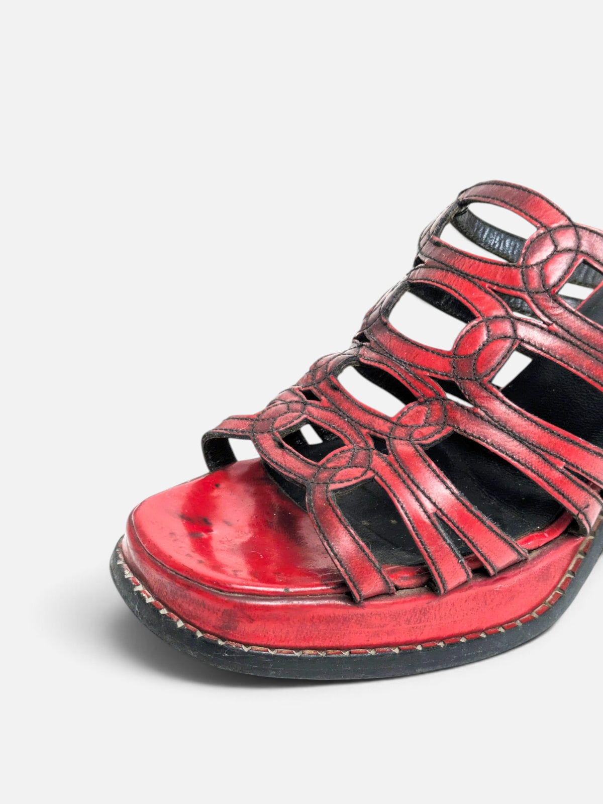 Guess block heel leather sandals (90s)
