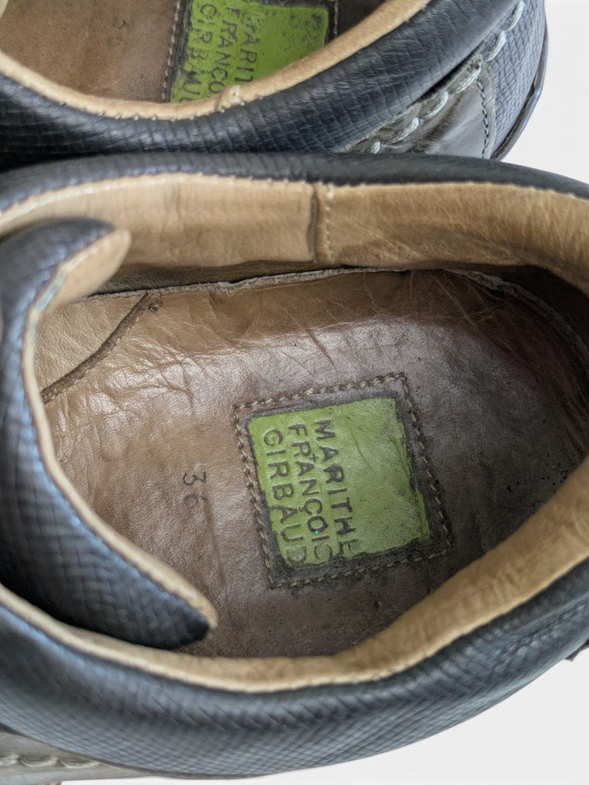 Marithé + François Girbaud washed leather sneakers (2000s)