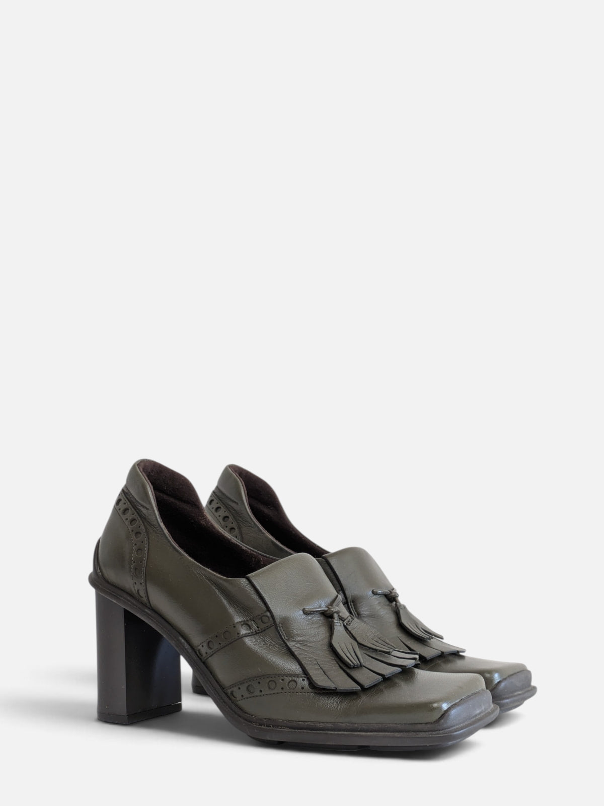 Pollini square toe loafer pumps (2000s)