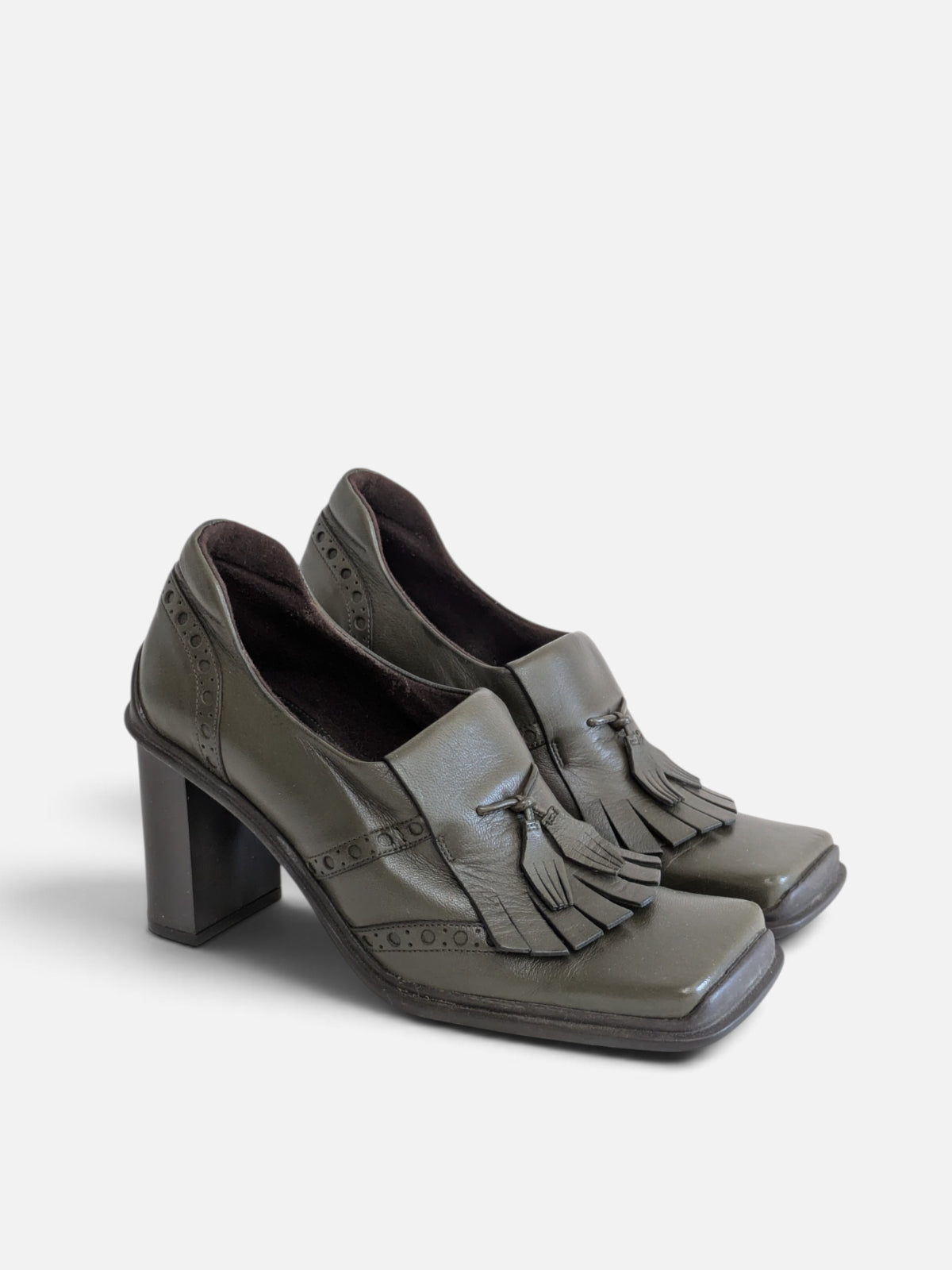 Pollini square toe loafer pumps (2000s)