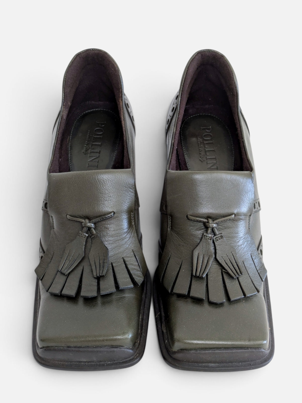 Pollini square toe loafer pumps (2000s)