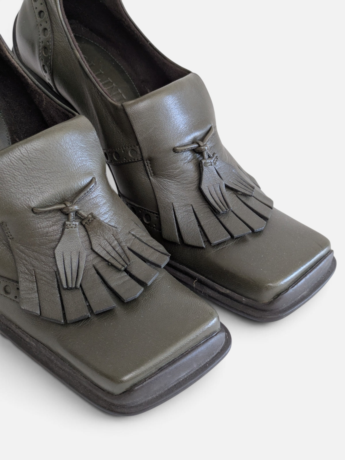 Pollini square toe loafer pumps (2000s)