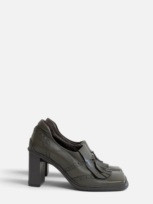 Pollini square toe loafer pumps (2000s)