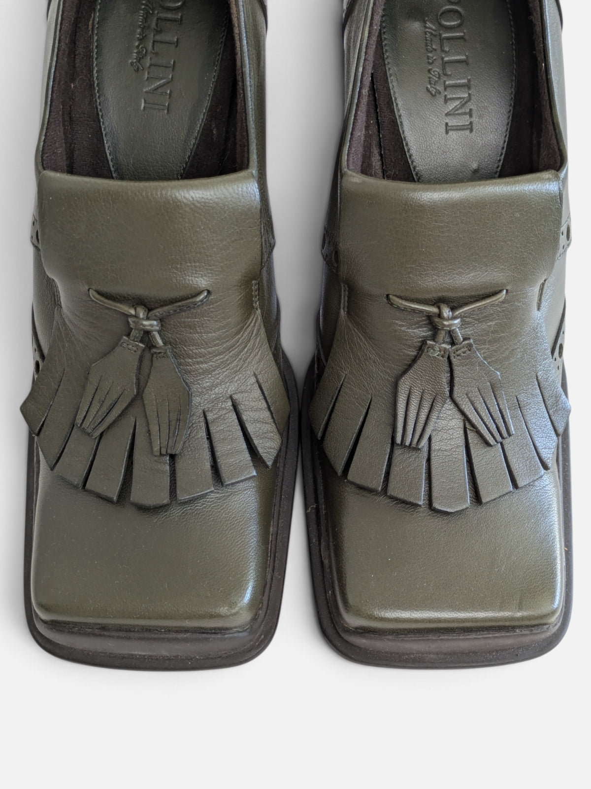 Pollini square toe loafer pumps (2000s)
