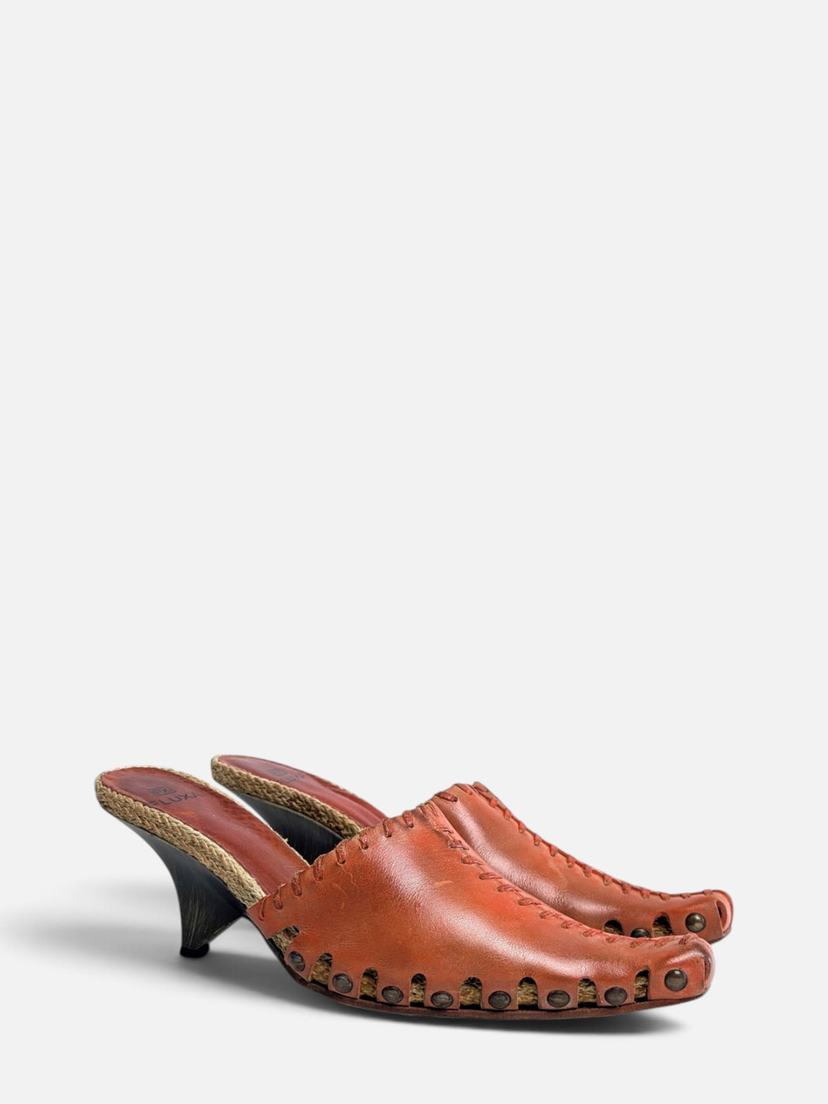Fluxá leather aladdin clogs mules (2000s)