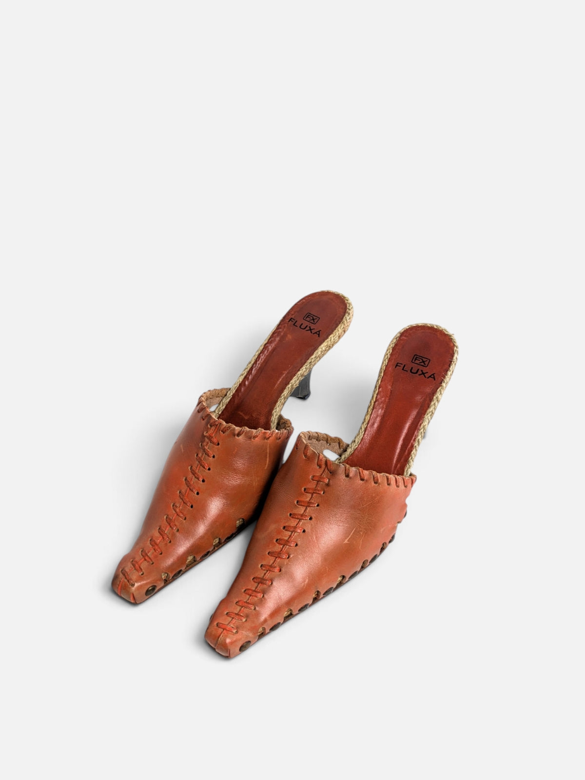 Fluxá leather aladdin clogs mules (2000s)