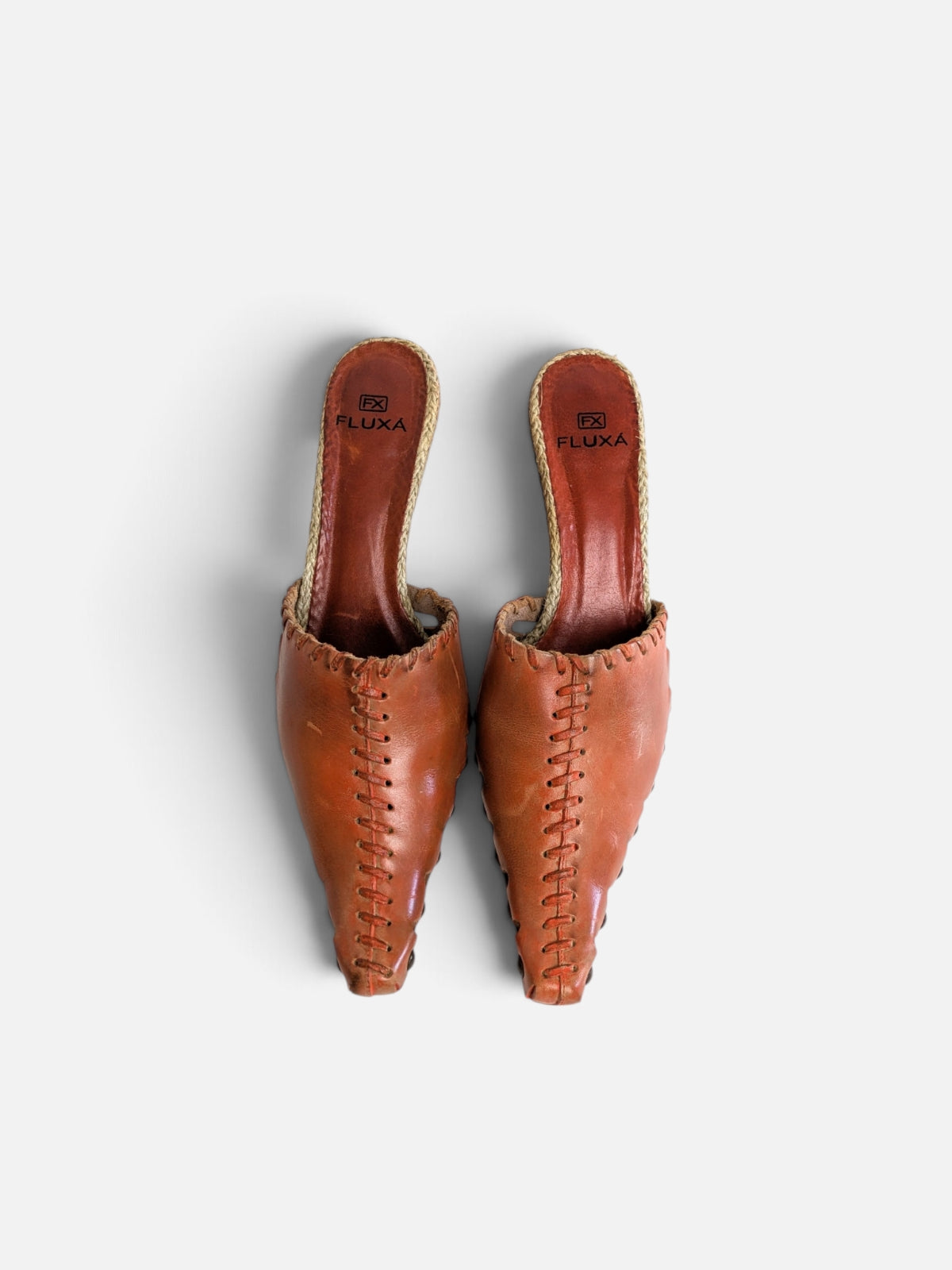 Fluxá leather aladdin clogs mules (2000s)
