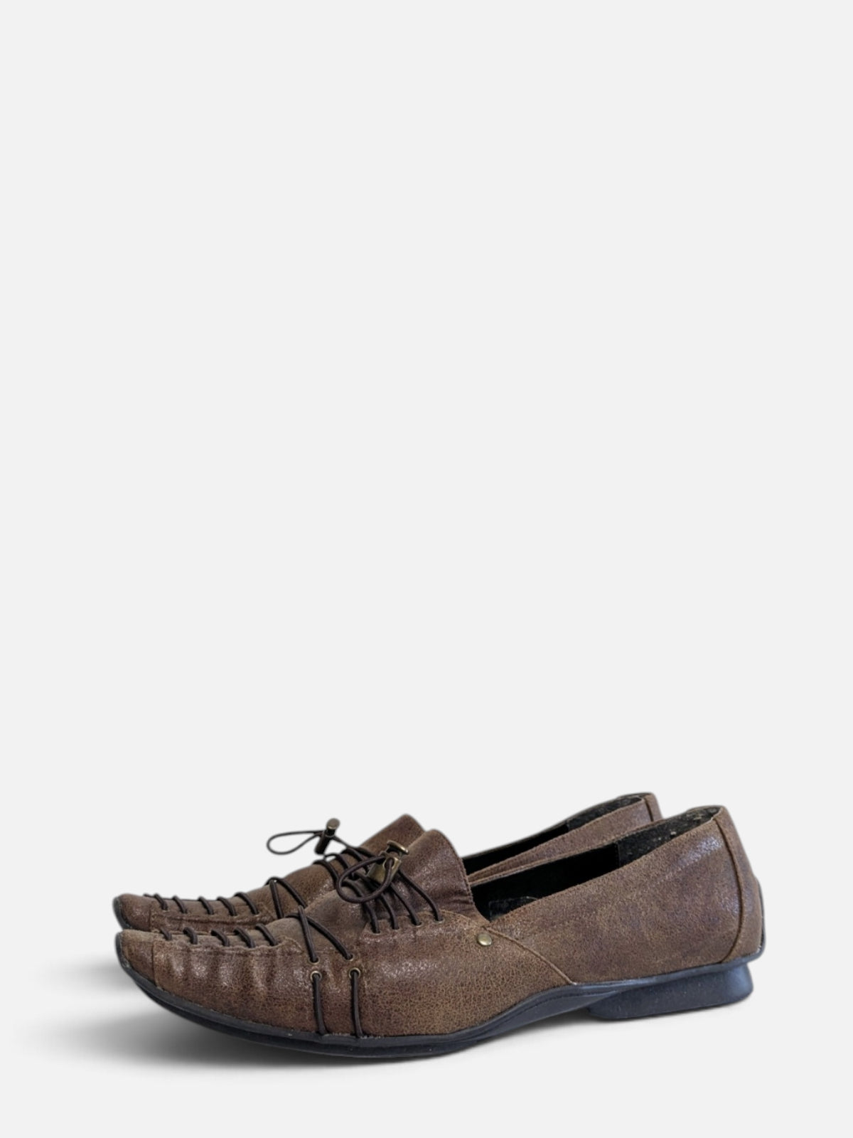 Jacqueline Riu woven lace-up pointy flats (2000s)