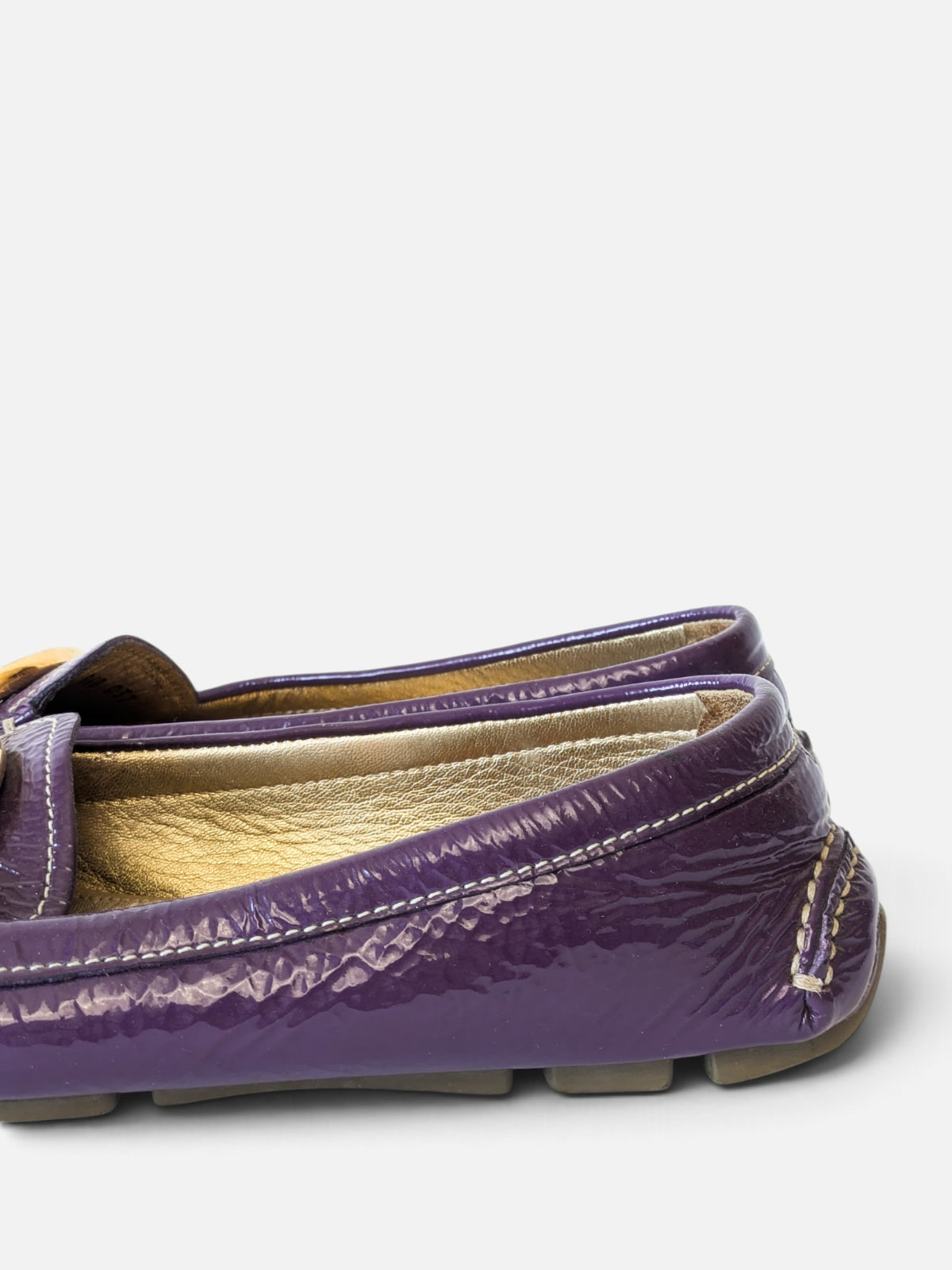 Prada purple patent leather loafers (2000s)