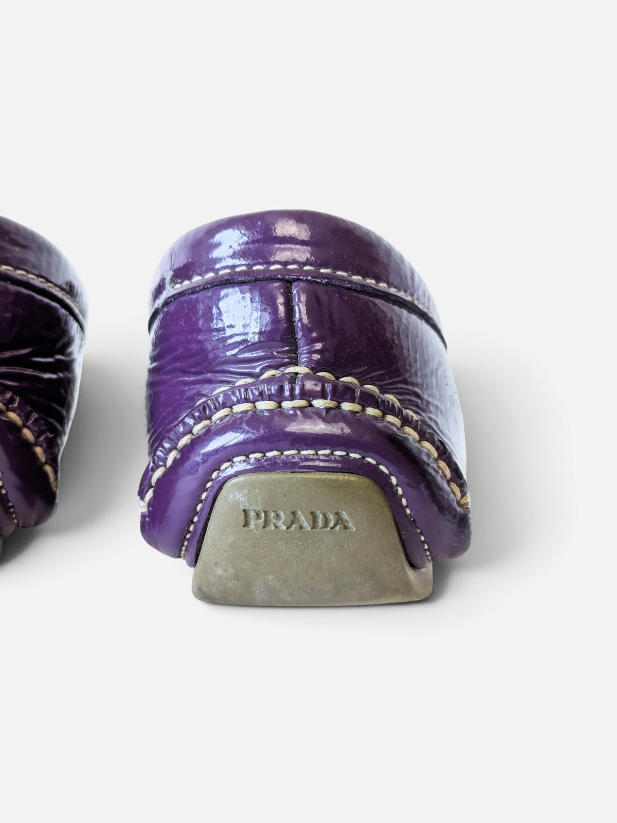 Prada purple patent leather loafers (2000s)