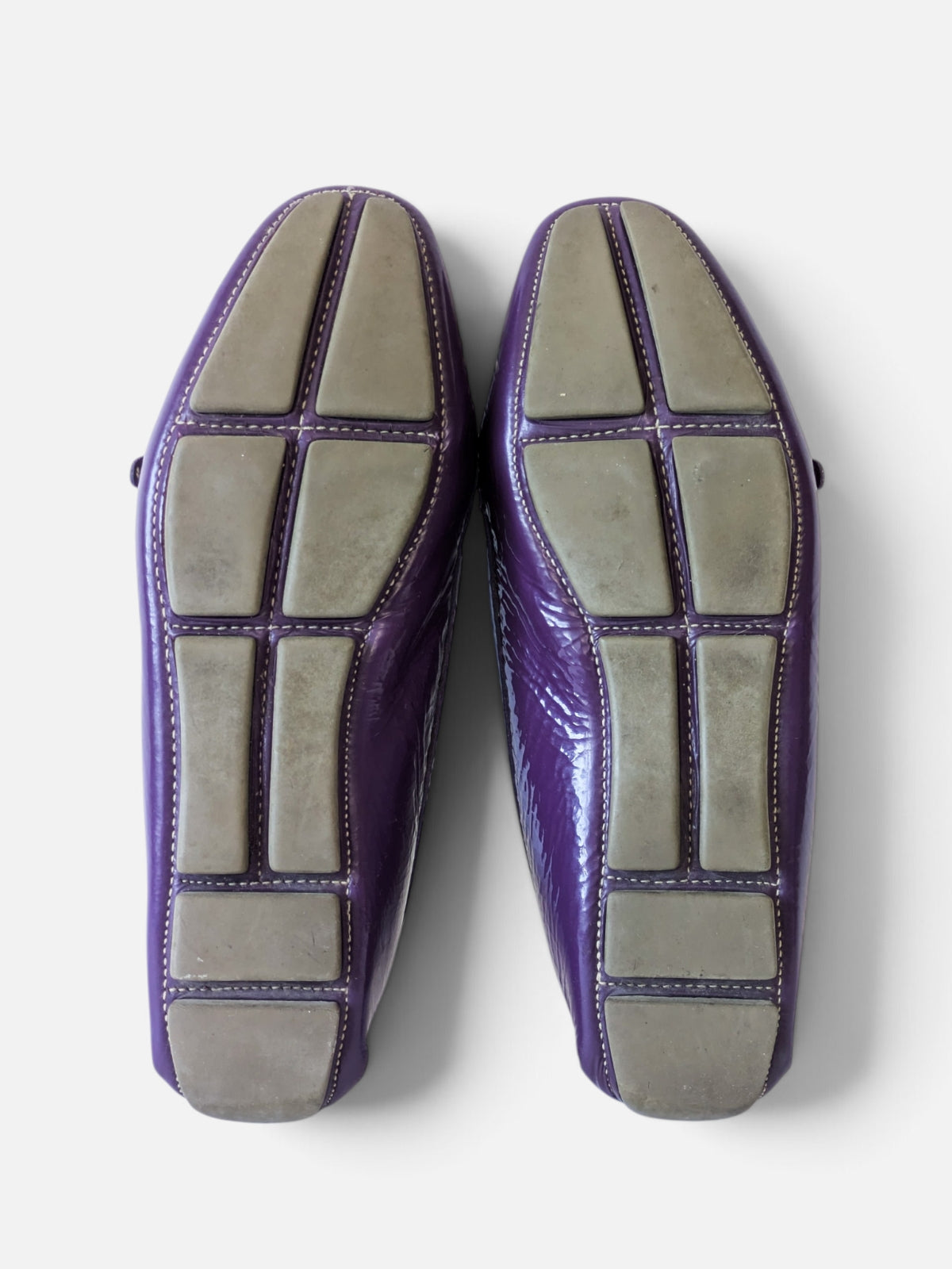 Prada purple patent leather loafers (2000s)