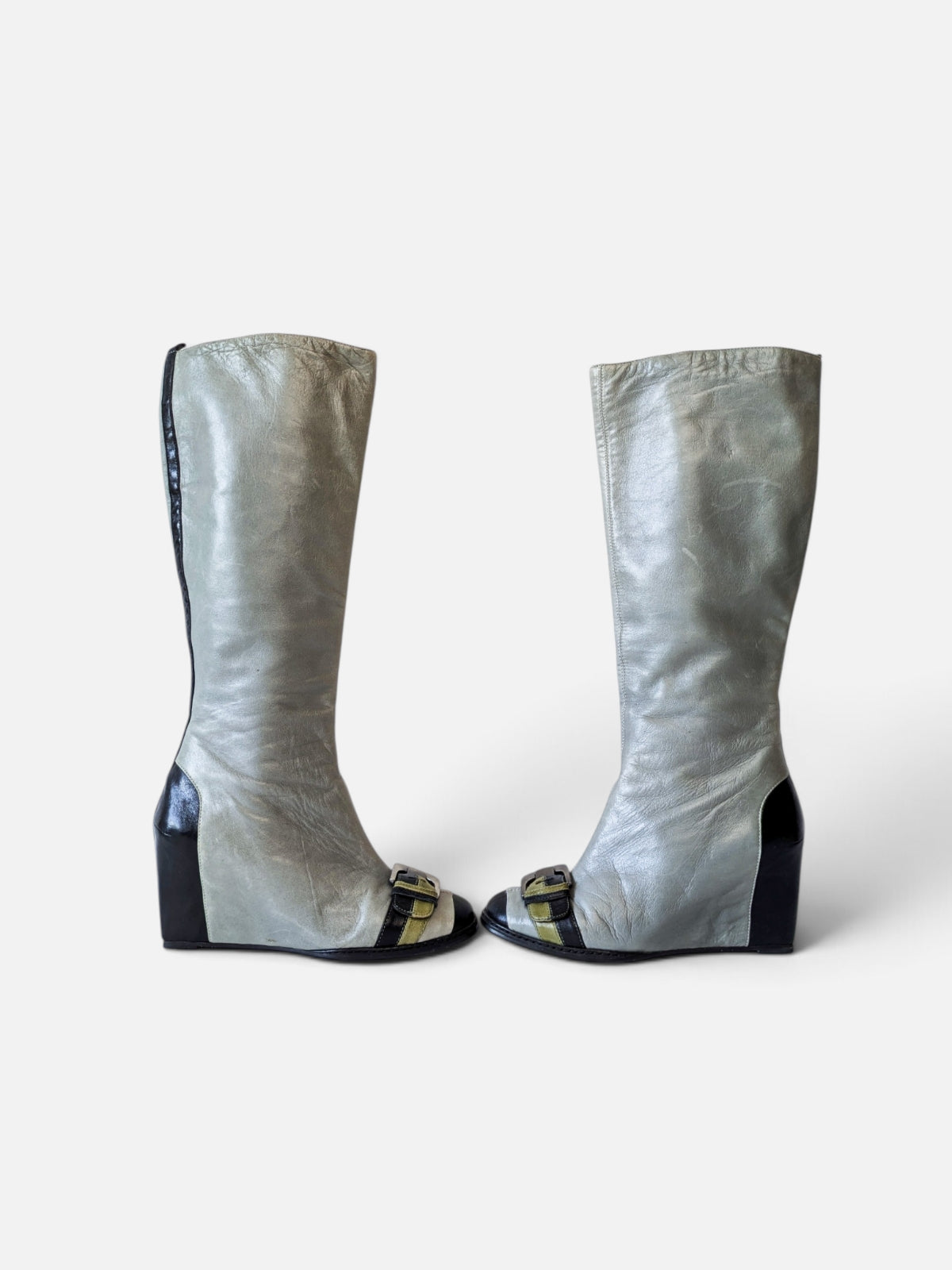 Retro futuristic wedge boots (2000s)
