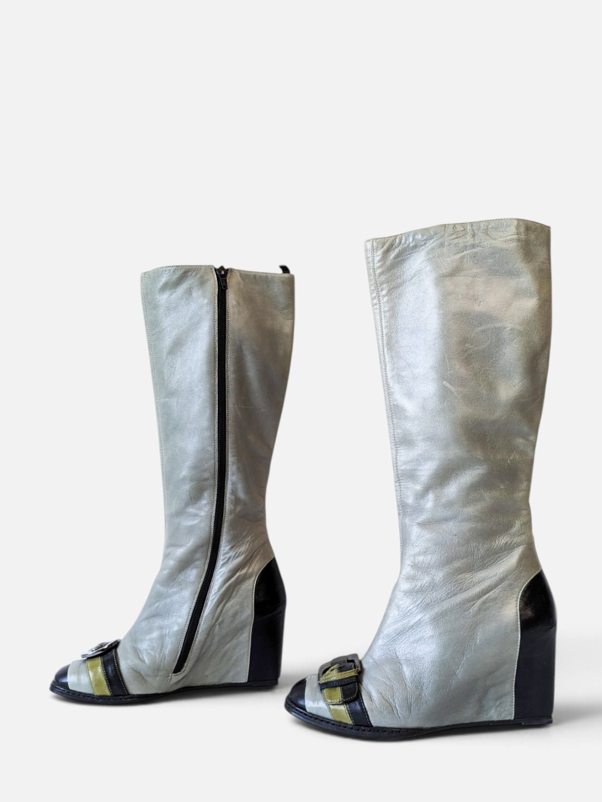 Retro futuristic wedge boots (2000s)