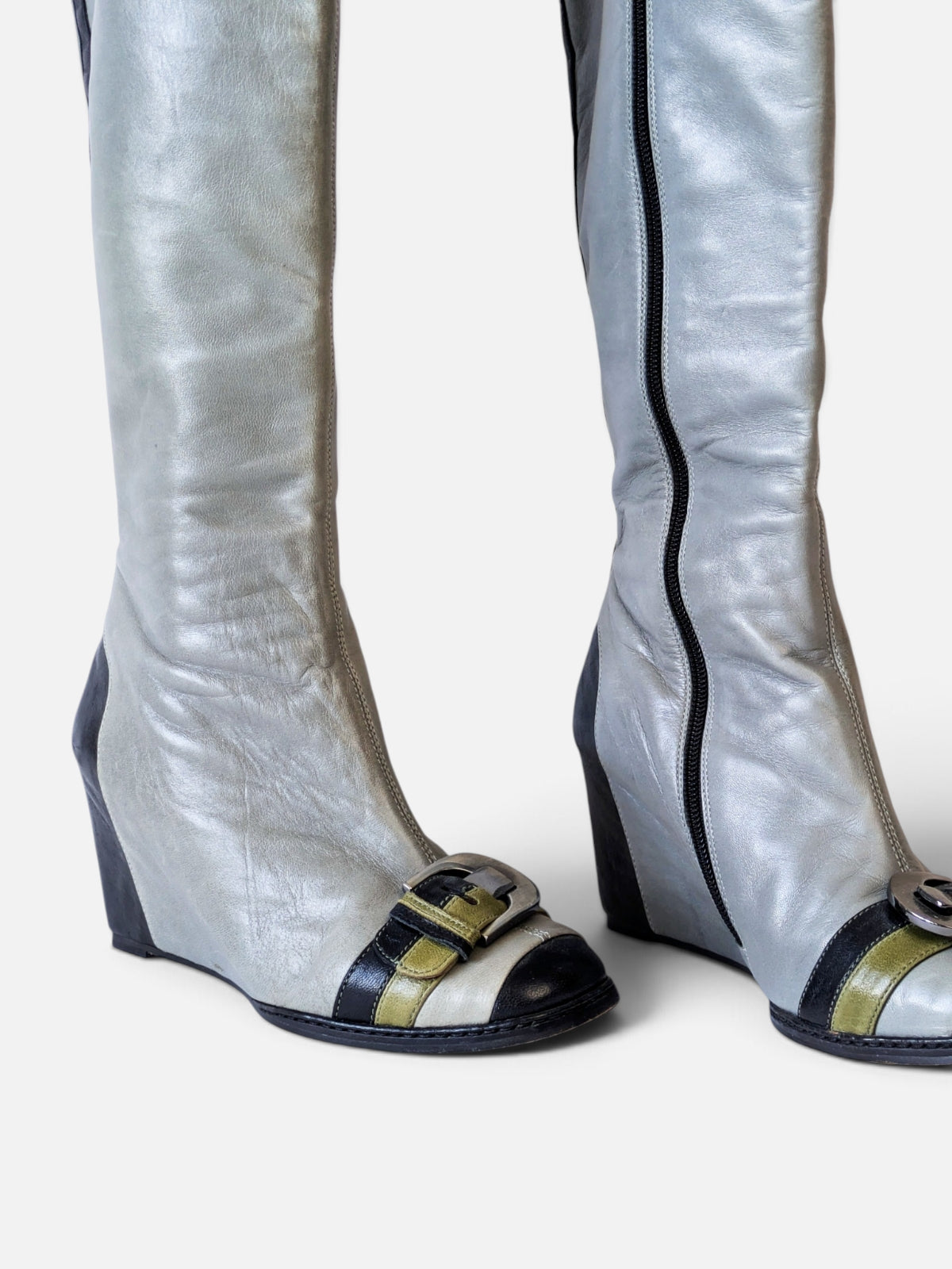 Retro futuristic wedge boots (2000s)