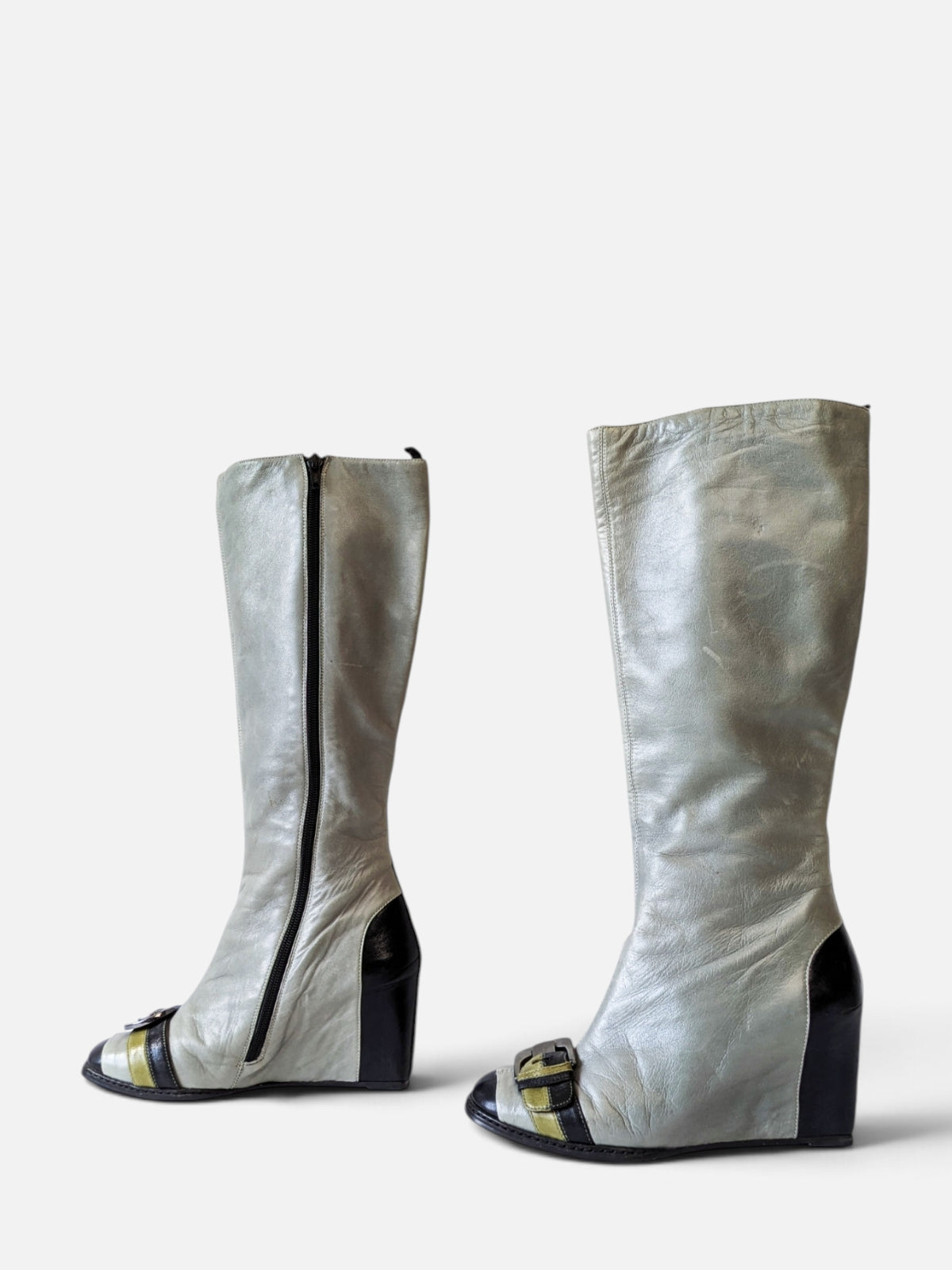 Retro futuristic wedge boots (2000s)