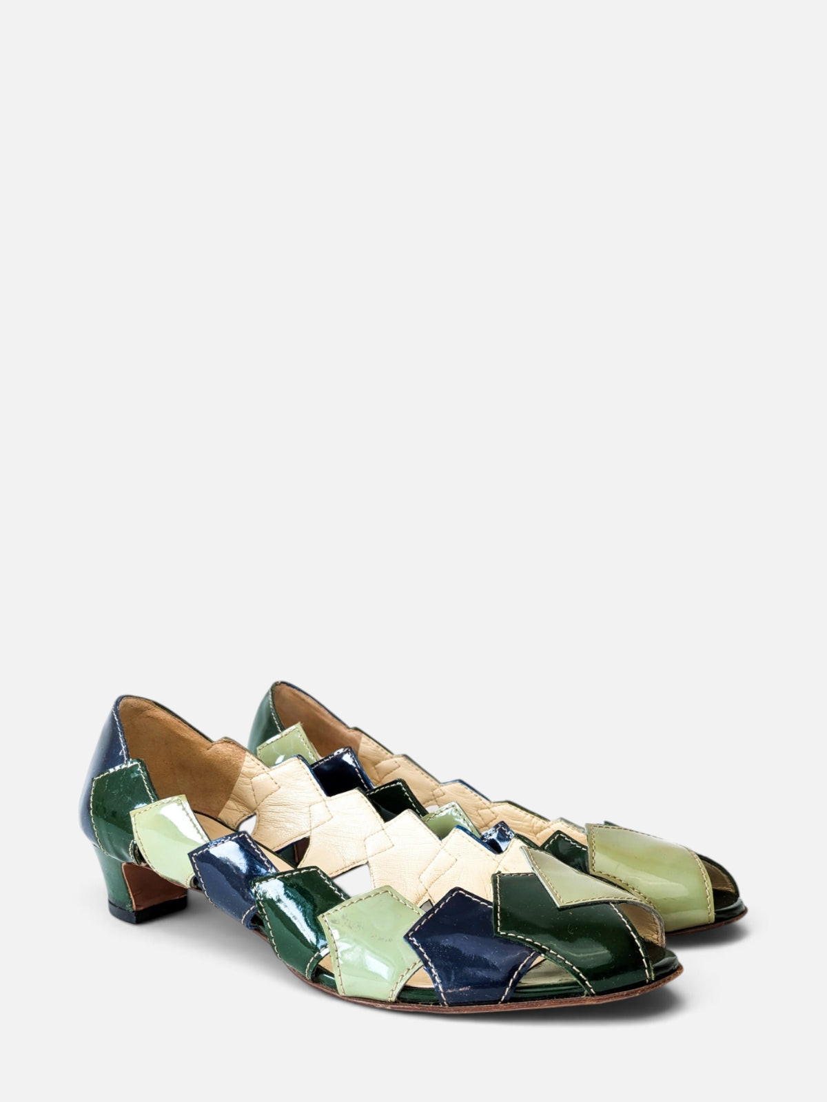 Miu Miu patchwork patent leather sandals (2000s)