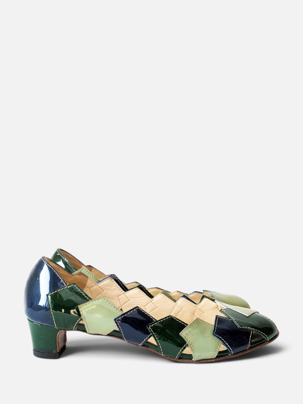 Miu Miu patchwork patent leather sandals (2000s)
