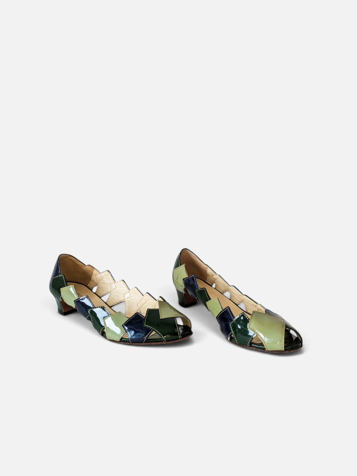 Miu Miu patchwork patent leather sandals (2000s)