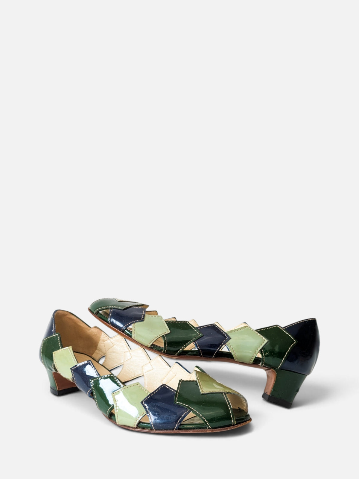 Miu Miu patchwork patent leather sandals (2000s)