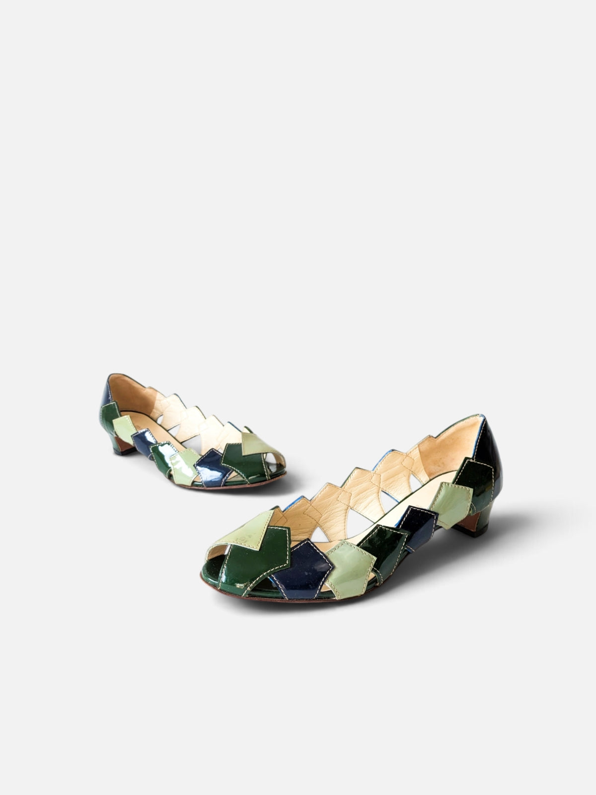 Miu Miu patchwork patent leather sandals (2000s)