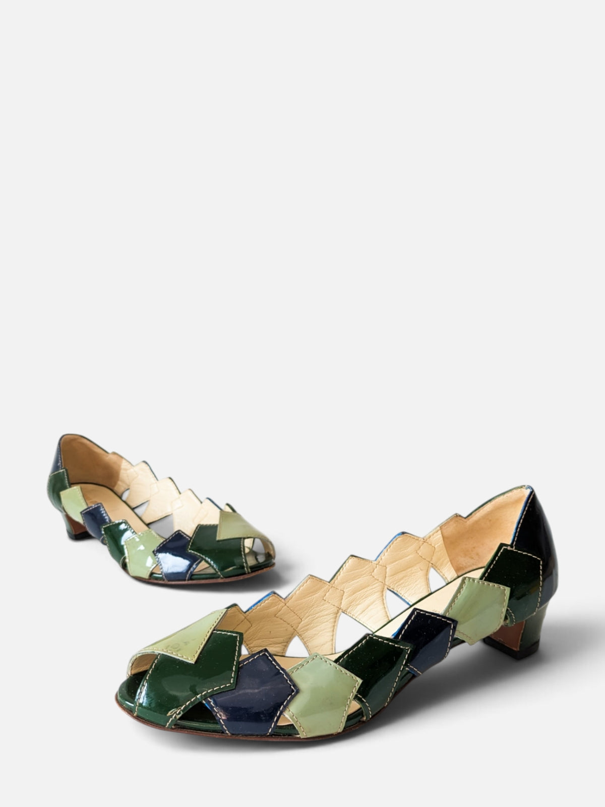 Miu Miu patchwork patent leather sandals (2000s)