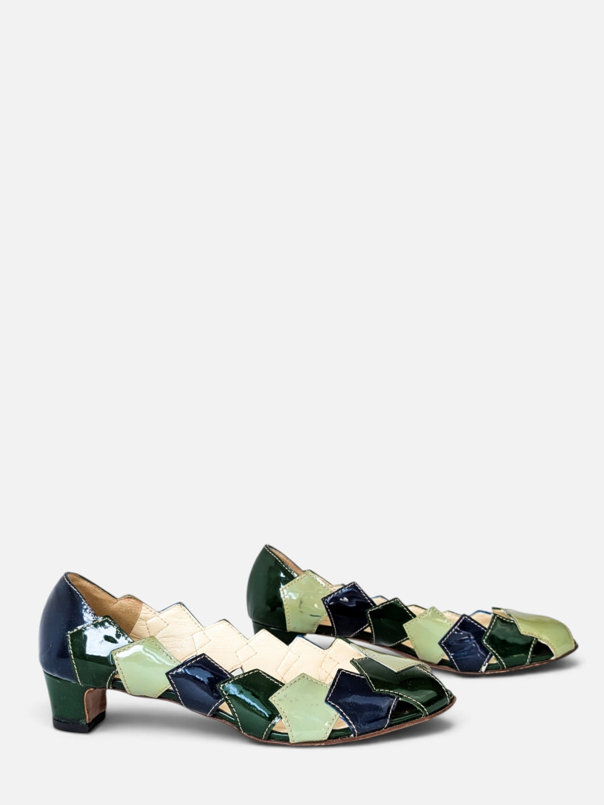 Miu Miu patchwork patent leather sandals (2000s)